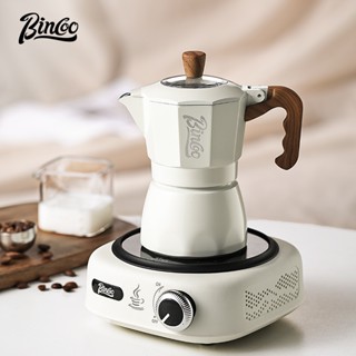 Bincoo MoKa Pot 雙閥咖啡壺小咖啡機電爐研磨機套裝2/4人(免費濾紙+勺子)