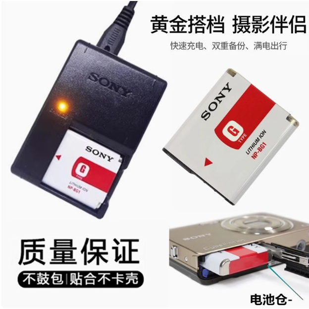 DSC H10 H50-H3 H7 H9 W80 W90數位相機NPBG1充電器+電池