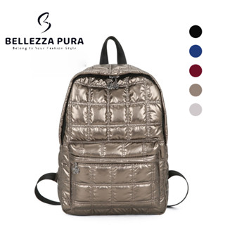 BELLEZZA PURA 雲朵包 羽絨充棉後揹包 大容量輕便防水側揹包 休閒旅行雙肩包 韓國包包女 14寸電腦包