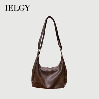 IELGY 女士美拉德色系復古斜揹包 韓版百搭大容量單肩托特包