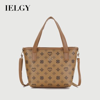 IELGY 手袋水桶包花朵斜挎包簡約經典單肩包軟皮女士手機包印花復古