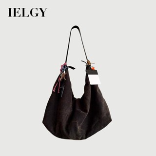 IELGY 小眾設計大容量托特包 復古慵懶風餃子包 通勤百搭單肩