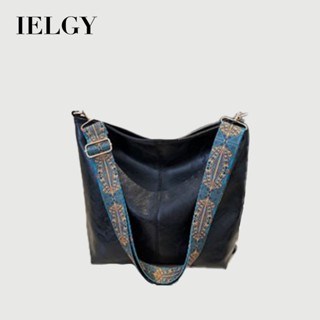 IELGY 復古簡約時尚百搭單肩斜挎水桶包女