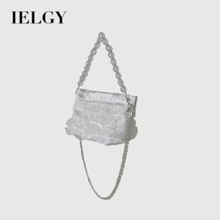 IELGY 復古單肩仙女包夏季溫柔仙女包迷你珍珠鍊水桶包