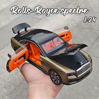 1:24比例勞斯萊斯閃亮合金汽車模型壓鑄汽車聲光汽車愛好者系列兒童生日禮物金屬男孩玩具
