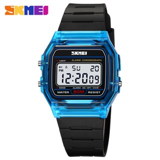 SKMEI 2056 透明 TPU 錶帶女士手錶防震背光顯示秒錶數字手錶女士 reloj mujer 1612 1647