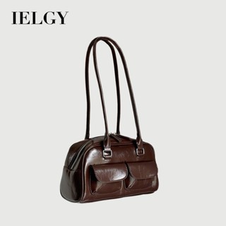 IELGY 女士韓版保齡球包手提包 小眾腋下復古大容量單肩