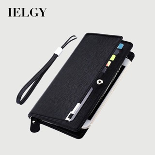 IELGY 新款男士錢包拉鍊多功能長款手機包