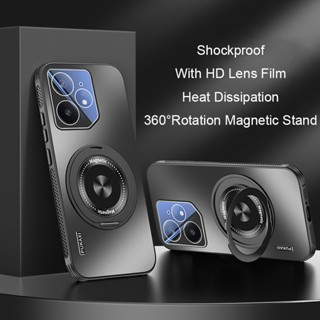 360° 旋轉磁性支架手機殼適用於 OPPO Realme NEO 7 NEO7 5G 防震殼散熱支架保護套相機保護膜手
