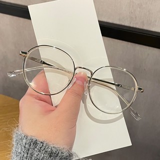 Artsy復古TR90眼鏡素顏圓框時尚眼鏡框男士女士個性冷茶防藍光鏡