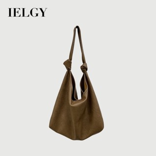 IELGY 女士大容量軟皮腋下包 通勤百搭簡約單肩手提購物袋托特包