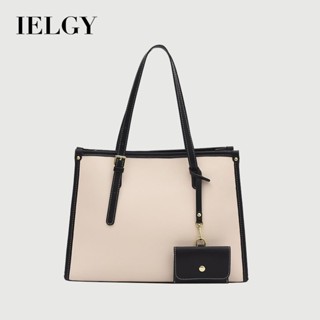 IELGY 敞口手提包 大容量購物潮流簡約單肩斜揹包 素色