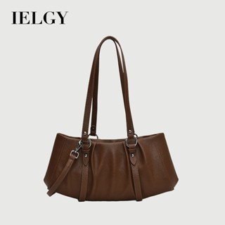 IELGY 大容量復古小眾斜揹包 褶皺洋氣單肩上班通勤包