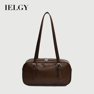 IELGY 小眾設計復古保齡球包 單肩通勤大容量手提腋下枕頭包