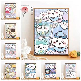 MOZI ✨40*50cm /30*40cm chiikawa數字油畫diy填充畫塗色畫手工畫數字畫丙烯畫油彩畫裝飾畫