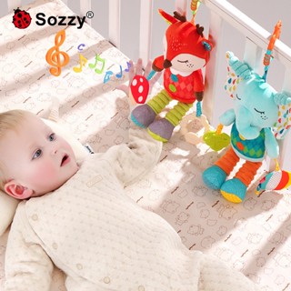 Sozzy新生兒安撫嬰兒玩具益智0-1歲寶寶車掛床掛推車吊飾拉鈴玩具嬰兒車玩具吊飾寶寶床鈴床頭搖鈴車用安全座椅安撫玩具推