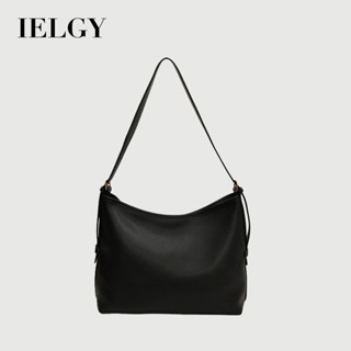 IELGY 斜挎大包 秋冬大容量通勤棕色單肩托特包