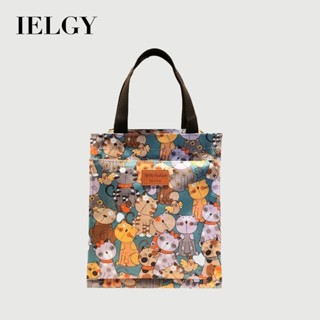 IELGY 卡通印花a4托特包防水拉鍊大容量飯盒通用手提包