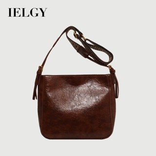 IELGY 女士大容量單肩斜跨包 時尚大學生上課通勤百搭復古托特包