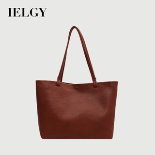 IELGY 軟皮大容量包 潮時尚復古單肩子母包 女士質感百搭托特包