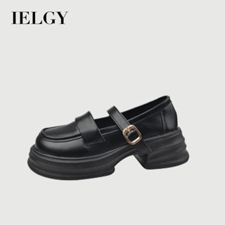 IELGY 樂福鞋女百搭時尚設計感增高腳薄皮鞋