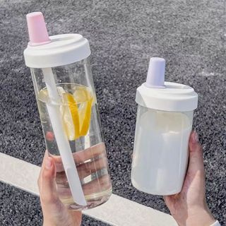 吸管玻璃杯 850ml 玻璃水杯 吸管水杯 水杯 吸管杯 吸管 杯 辦公室水杯 玻璃杯 大容量