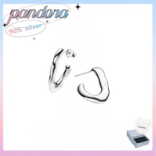 PANDORA原裝正品S925銀飾品有機V型開口圈耳環0
