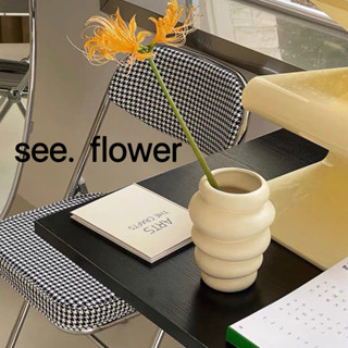 【SEE✿ FLOWER】圈圈蜜罐陶瓷花瓶擺件簡約小眾插花器銀色家居裝飾花瓶ins風不規則圈圈插花水培器皿客廳桌面擺件裝