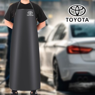 CAMRY 黑色皮革汽車標誌圍裙防水 PVC 圍裙工業工作圍裙適用於豐田卡羅拉雅力士 Aygo 普銳斯 RAV4 凱美瑞
