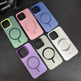 XIAOMI 磁性無線手機殼小米 POCO M6 Pro M5S M4 M3 Pro 4G 5G 外殼磨砂硬七彩彩虹防震