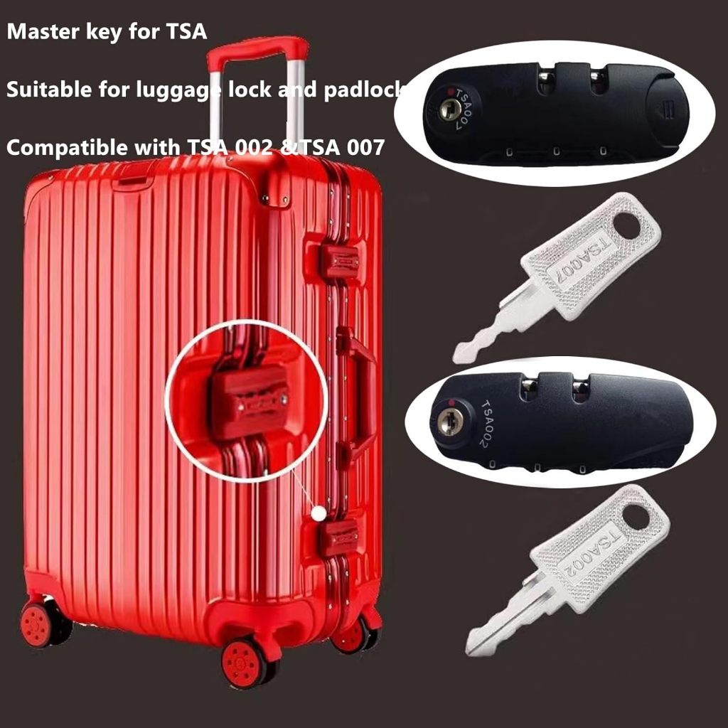 Tsa 鑰匙 TSA007 TSA002 通用鎖鑰匙主手提箱鑰匙帶 2 件鑰匙圈用於被遺忘的密碼組合行李鎖、行李鎖密碼組