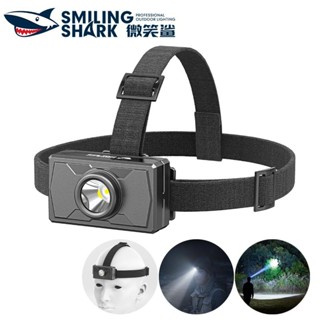 微笑鯊正品 TD0224 LED迷你強光頭燈 超亮工作頭燈 3檔無極調光 Type-C充電 90°上下調整 防水戶外露營