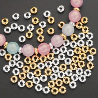 3mm/4mm/5mm算盤款金色圓珠穿插金珠定位珠串珠隔珠手工編織手鍊珠子材料散珠項鍊配件DIY配件