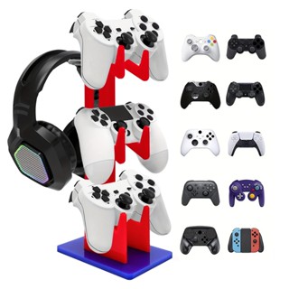 3/2 層遊戲控制器支架和耳機支架相容 PS4 PS5 Xbox Switch、控制器支架遊戲配件