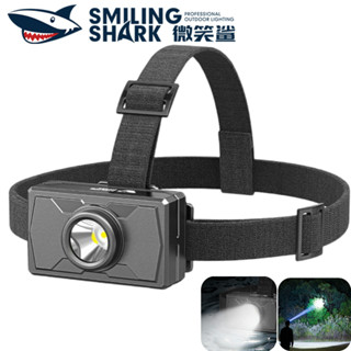 微笑鯊正品TD0224 LED 迷你頭燈 3檔位 無極調光 工作頭燈 Type-c充電 釣魚燈 防水戶外露營工作釣魚照明