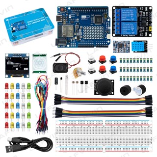 Lafvin Arduino UNO R4 基本入門套件,帶麵包板 DHT11 WIFI 物聯網控制