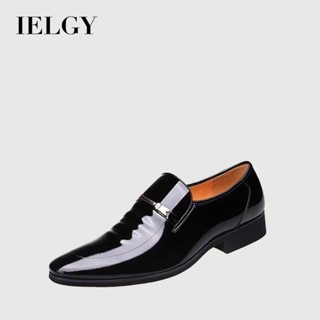IELGY 男士四季新款尖頭商務皮鞋
