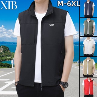 [M-6XL] XTB夏季工裝大尺碼網眼透氣多口袋馬甲男士運動戶外寬鬆外套