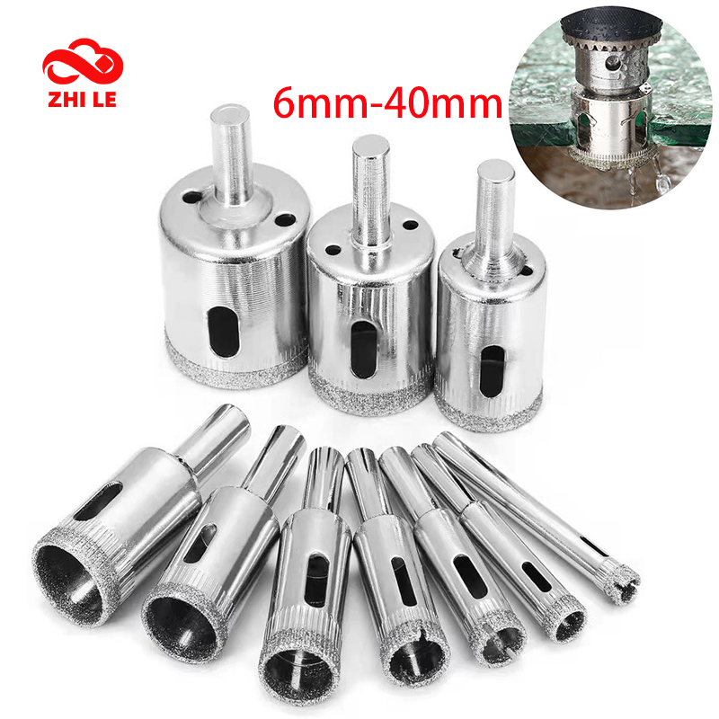 6mm-40mm 玻璃鑽頭孔鋸瓷磚大理石玻璃陶瓷刀具金剛石鑽頭 ZLE