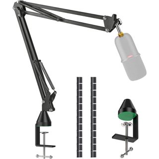 適用於 HyperX Solocast 麥克風的 Wanjason 麥克風支架,帶金字塔底座和電纜套管的升級臂支架,相容