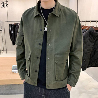 2023新款男裝秋裝外套 男士休閒上衣 春秋外套男 秋季韓版潮流工裝夾克 翻領襯衫外套 休閒外套