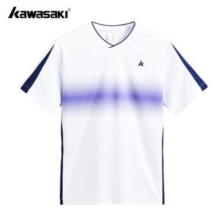 KAWASAKI 川崎2025新款羽毛球服運動t恤男女吸汗速乾透氣休閒襯衫k1c02-c1027&k1c02-c2027