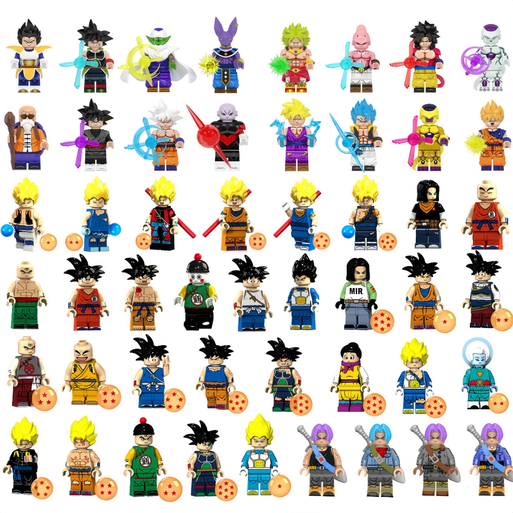 七龍珠公仔 七龍珠積木 孫悟空 貝吉塔 孫悟飯 超級賽亞人 布羅利 扎馬斯 龜仙人 克林 拼裝積木 組裝模型 益智玩具