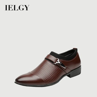 IELGY 新款皮鞋男士商務正裝大碼鞋時尚休閒男鞋