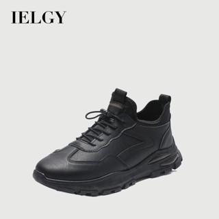 IELGY 男鞋夏季新款真皮防水運動鞋