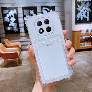 XIAOMI REDMI 小米紅米 Note 14 PRO + 5G 防摔明信片可插入矽膠手機殼保護後蓋透明軟殼