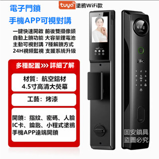 附4張卡片 2顆電池 家用入戶電子門鎖 智慧防盜鎖鎖頭 智慧鎖 指紋鎖 密碼鎖 靜音門鎖 大門鎖 房門鎖 鐵門鎖