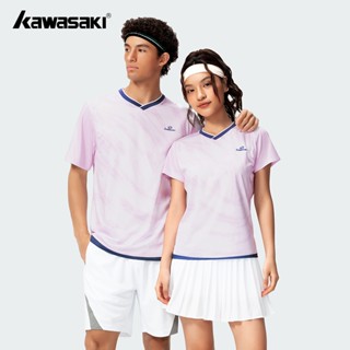 KAWASAKI 川崎2025新款羽毛球服運動t恤k1c02-c1004&k1c02-c2004男女吸汗速乾透氣休閒襯衫