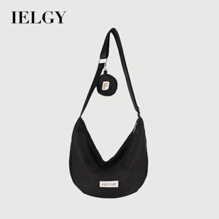 IELGY 尼龍餃子包 日系百搭斜揹包 休閒大容量帆布上課單肩通勤包
