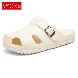 Spcxg 36-45 時尚情侶套穿式半涼鞋時尚透氣,適合休閒裝和沙灘場合--**